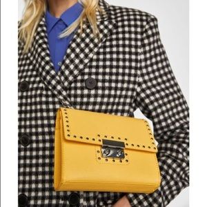 Zara yellow studded crossbody bag
